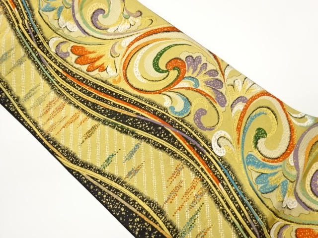 JAPANESE FUKURO OBI / WOVEN FLOWER ARABESQUE